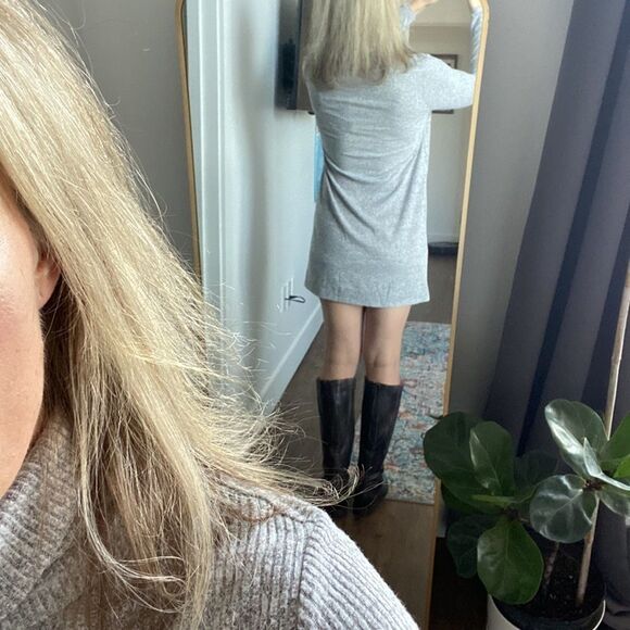 Neely Turtleneck Ribbed Sweater Dress Heather Gray Size Small - Picture 8 of 12